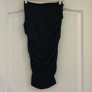 EUC WOMENS GUESS BY MARCIANO RUCHED BLACK SKIRT SIZE SMALL